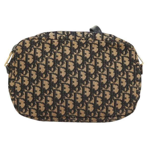 DIOR Trotter Canvas Shoulder Bag Navy Gold - Picture 3 of 12